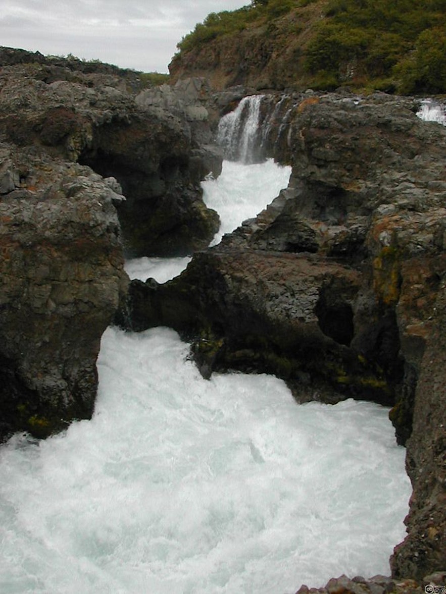 Barnafoss is a rapid falls in west Iceland.