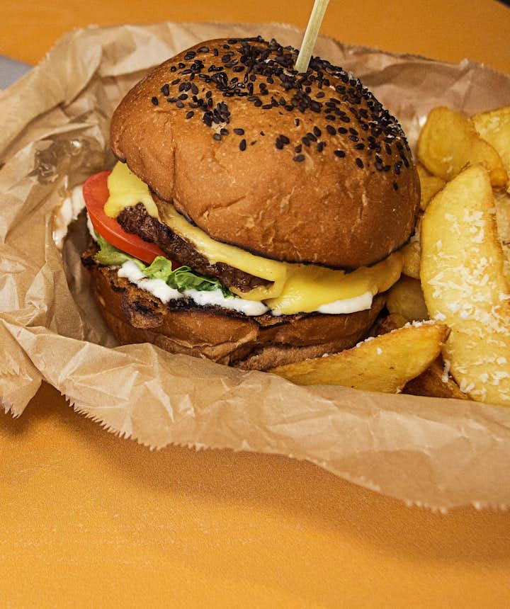 Juicy street food burger from Geiri Smart in Reykjavík