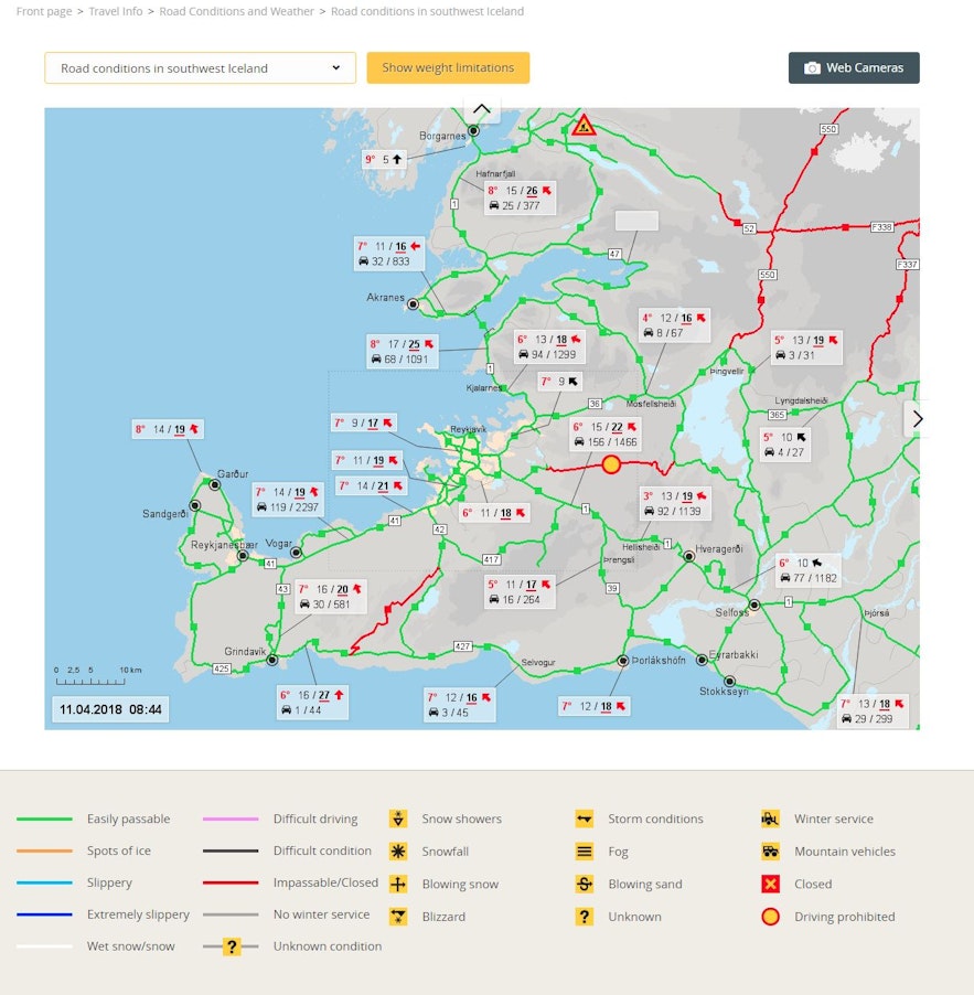 Different regions have detailed road information maps