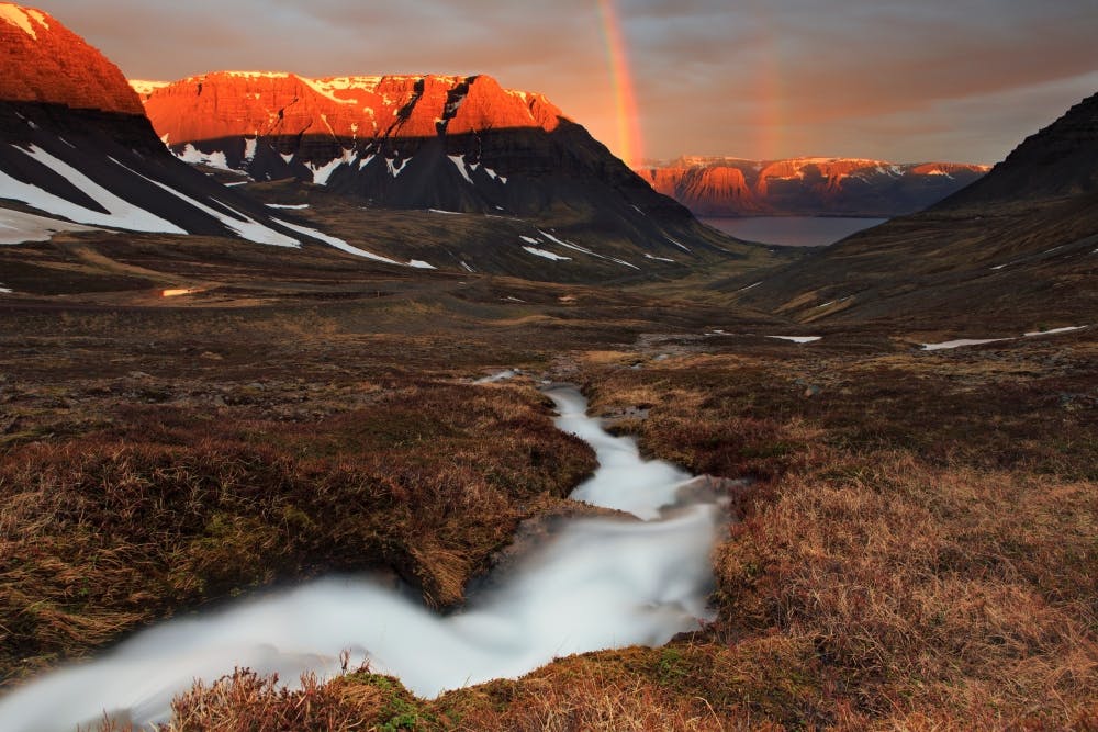 The Westfjords are characterised by deep inlets and steep mountainsides.