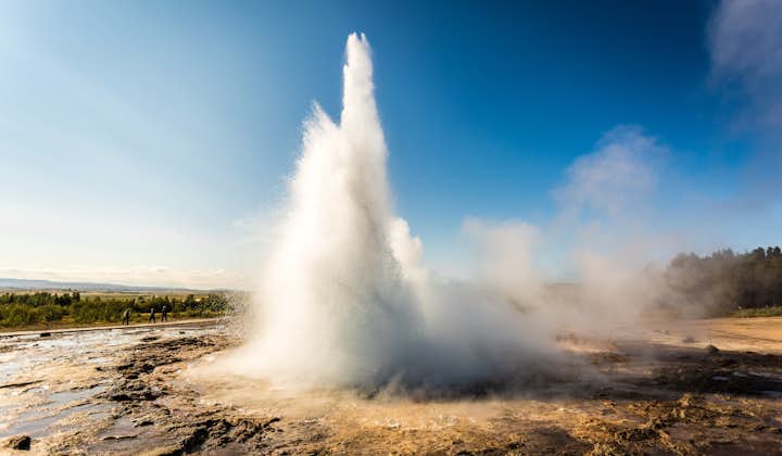 Strokkur will often shoot water up to twenty feet into the air.