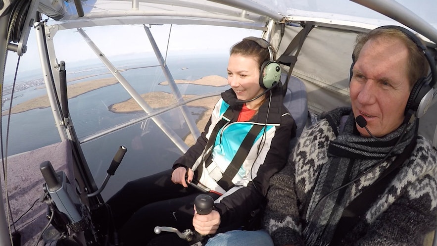 Flying in an UltraLight Buddy Aircraft is an example of activities rarely undertaken in Iceland.
