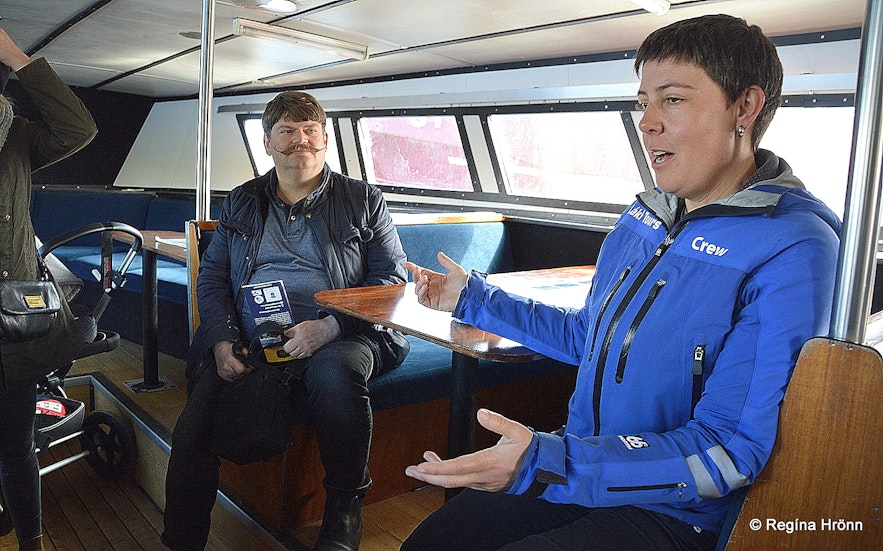 Marine guide on a whale watching tour