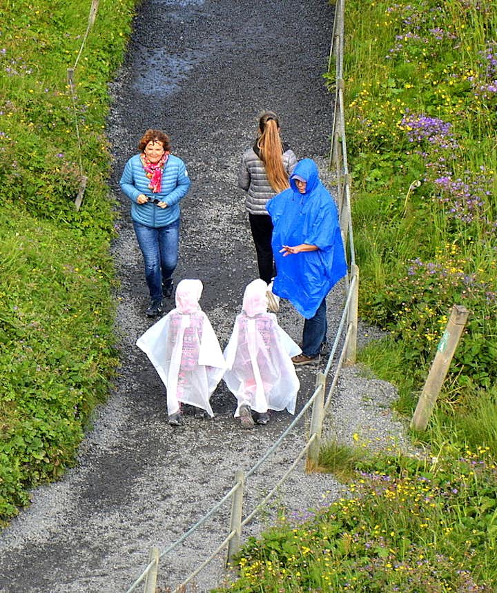 People on the path leading to Gullfoss waterfall