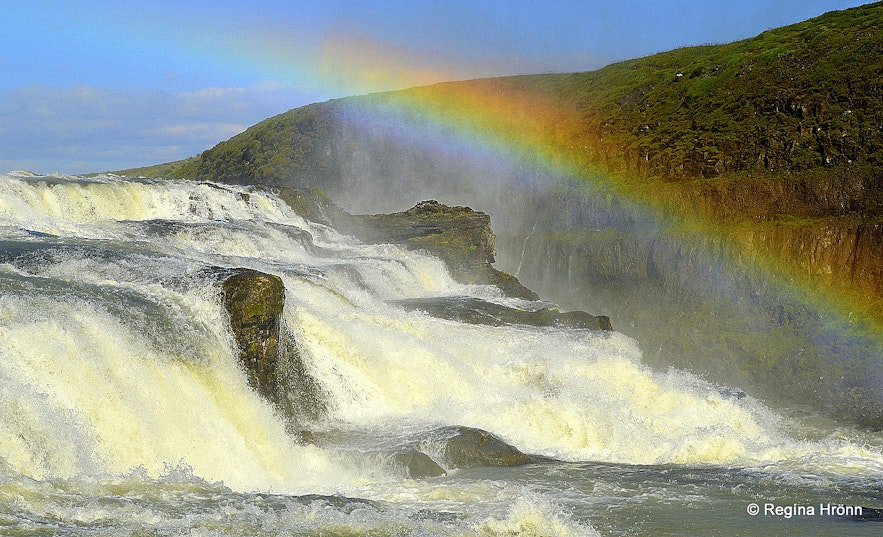 Gullfoss waterfall is part of the Golden Circle in southwest Iceland.