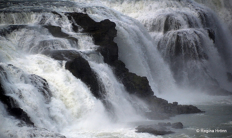 The Lady in Gullfoss waterfall
