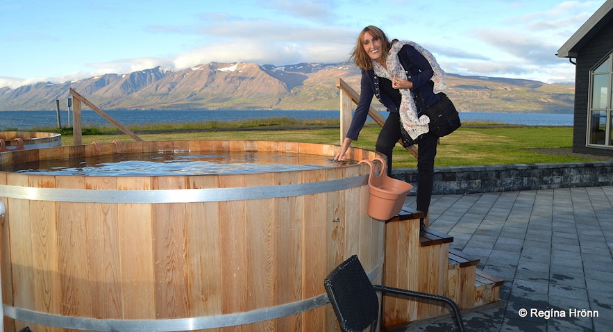 Regína at the Bjórböðin beer spa in North-Iceland