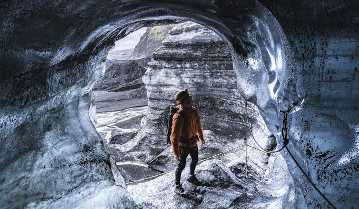 Katla ice cave is located inside Mýrdalsjökull glacier, Iceland's fourth largest ice cap.