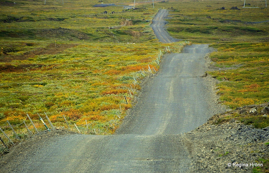 The gravel road leading from Hólasandur to Þeistareykir - a new paved road is being made now (2020)
