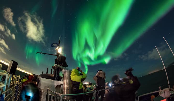 Excursión Mágica Auroras Boreales en Barco con Salida desde Reikiavik