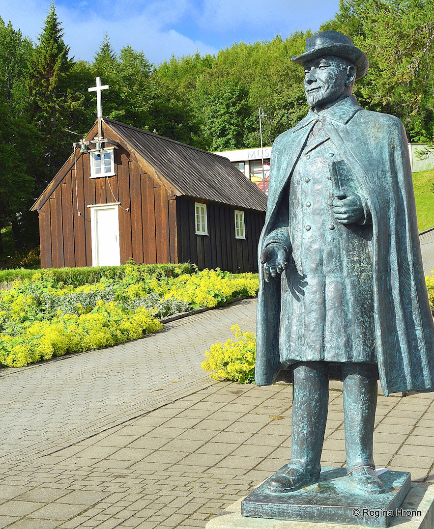 The Nonni statue by Nonnahús in Akureyri North-Iceland