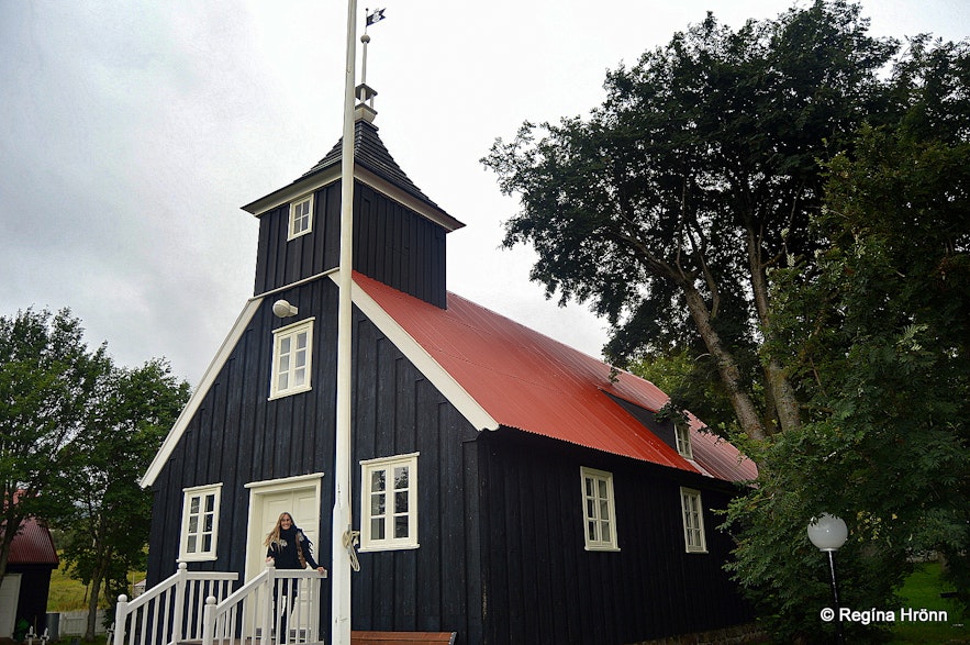 Regína by Munkaþverárkirkja church Eyjafjörður