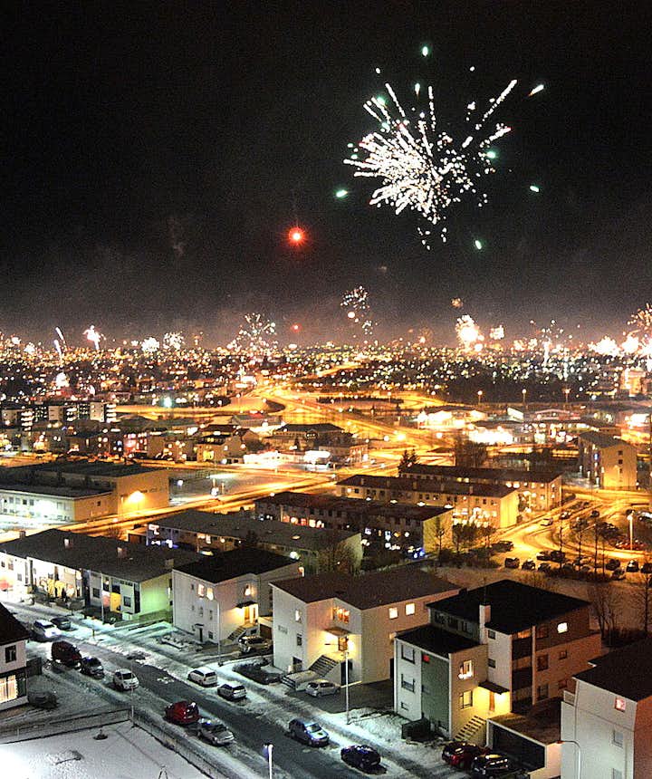 New Year's Eve fireworks in Reykjavík, Iceland