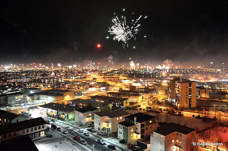 New Year's Eve fireworks in Reykjavík, Iceland
