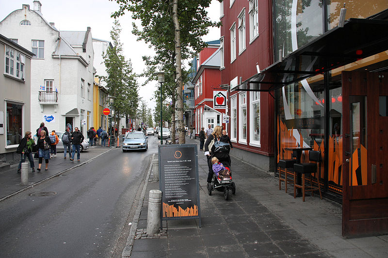 Laugavegur is the main shopping street in Reykjavik.