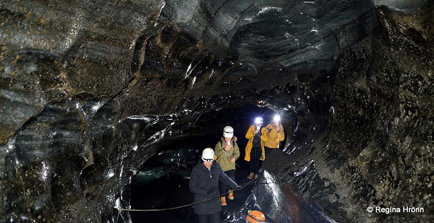 Inside the Katla ice cave South-Iceland