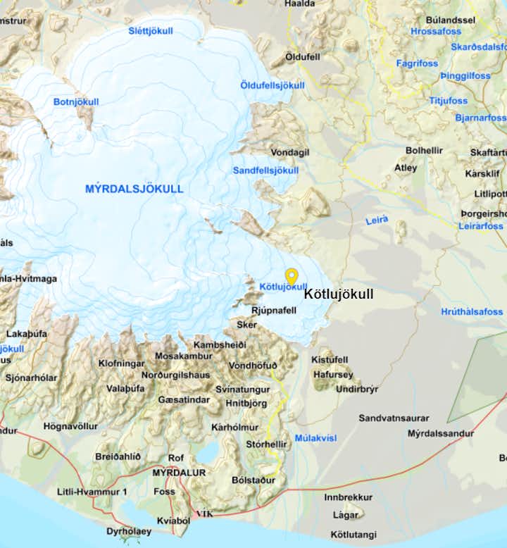 Katla Volcano and Kötlutangi Spit - the Southernmost Point of the Mainland of Iceland