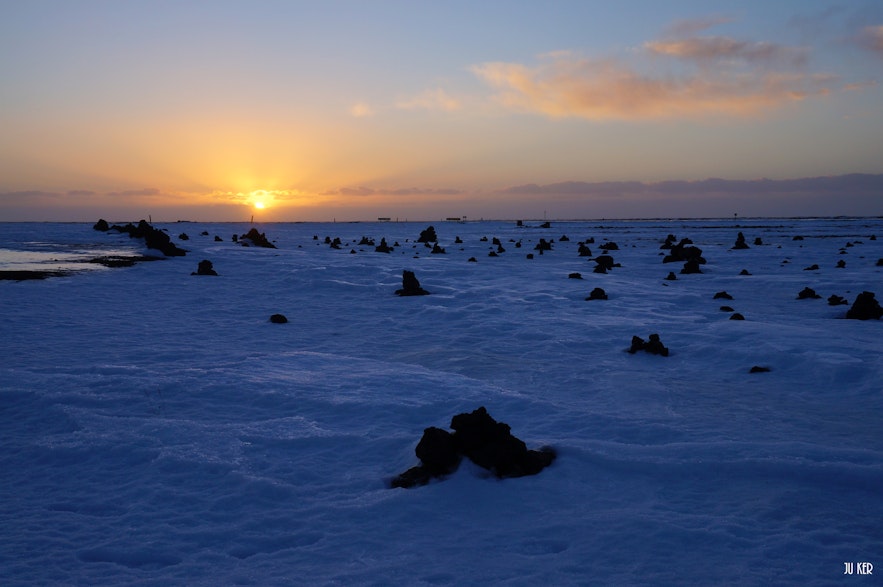 Lever de soleil en hiver en Islande