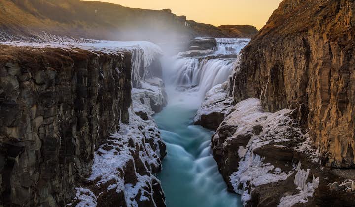 Gullfoss waterfall makes up one third of the famous Golden Circle sightseeing trail.