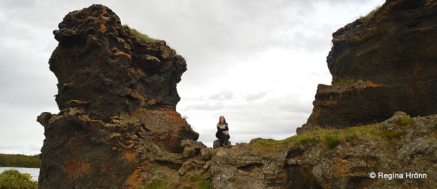 Lava pillars by Lake Mývatn
