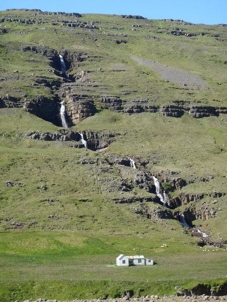 A beautiful waterfall by an abandoned farm in East Iceland.