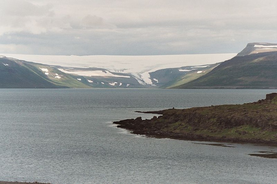 Drangajökull in the Westfjords, on a cloudy day.