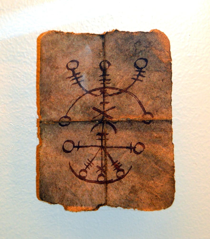 An Icelandic rune as seen in Hólmavík's museum of witchcraft.