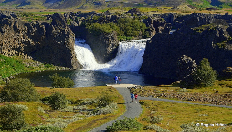 Hjálparfoss waterfall in south Iceland