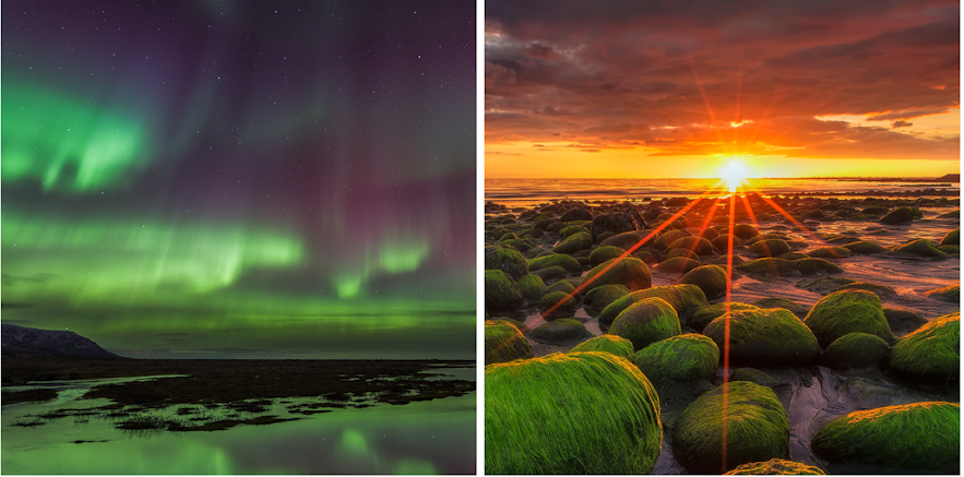 冰島的午夜陽光和北極光都是值得一看的美景