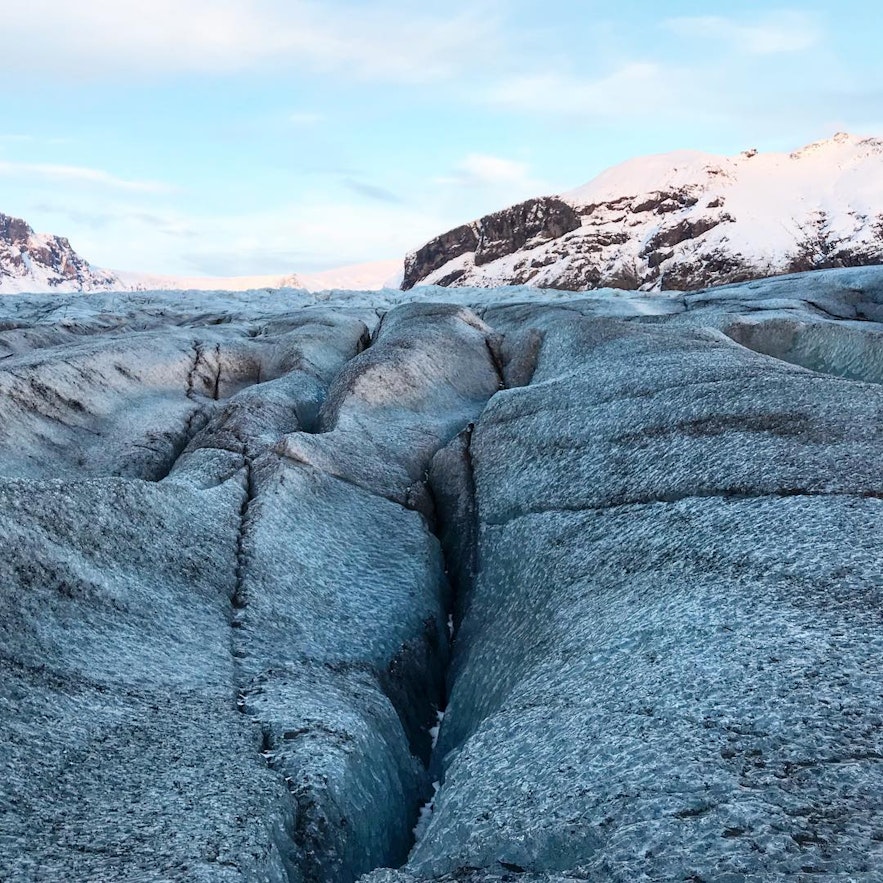 crack at glacier skaftafell