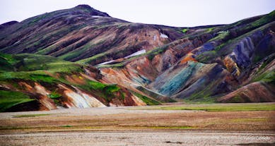The rhyolite mountains that the Landmannalaugar region is famous for.