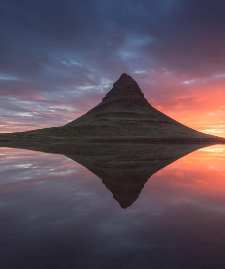 The still weather at Kirkjufell pictured here may not last for very long...