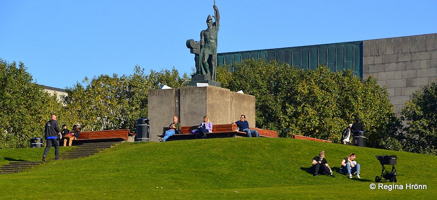 The statue of Ingólfur at Arnarhóll Reykjavík