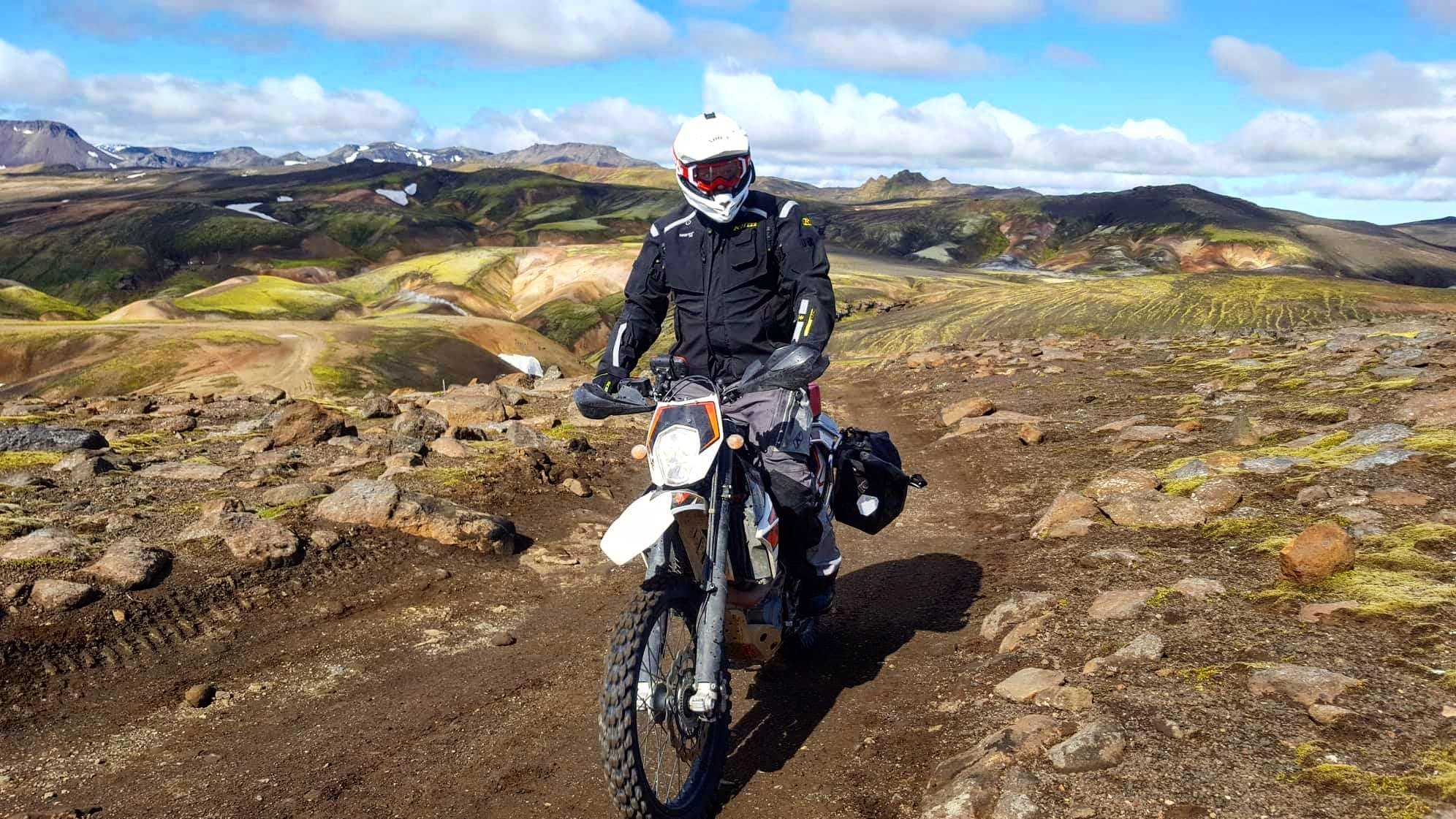 A dirt bike in the Westfjords of Iceland.
