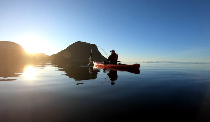 Don't miss out on the unique opportunity to combine fishing and kayaking at the base of the iconic Mt. Kirkjufell.