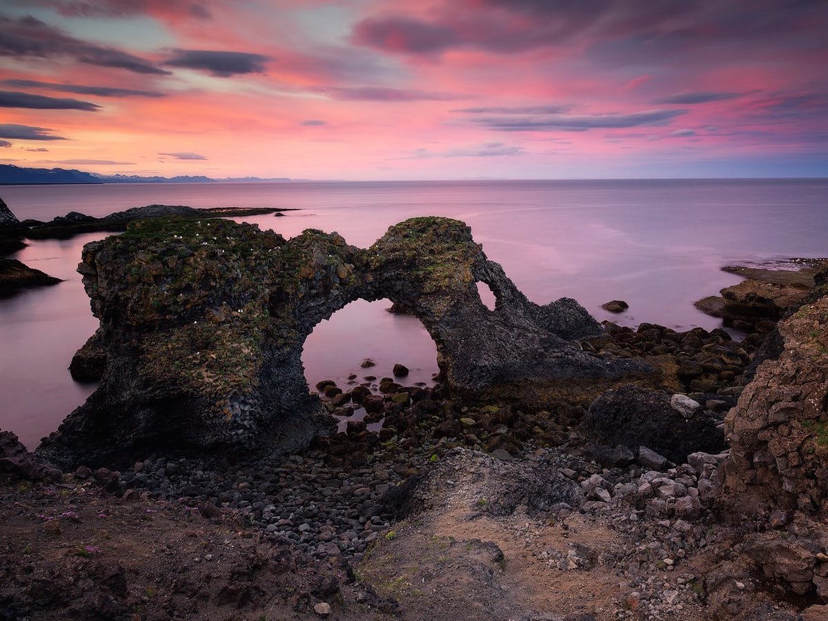 This sea arch at Hellnar is mesmerising and a photographer's favourite.