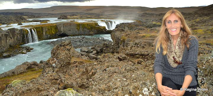Regína by Hrafnabjargafoss Waterfall in Skjálfandafljót River in North-Iceland