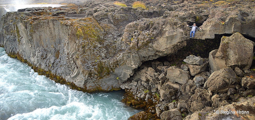 By Hrafnabjargafoss Waterfall in Skjálfandafljót River in North-Iceland