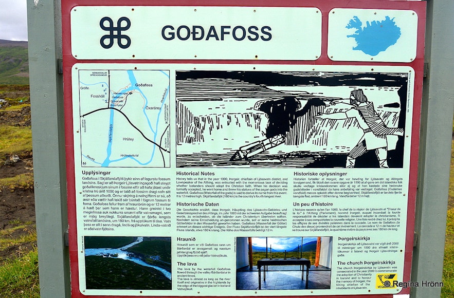 Goðafoss information sign