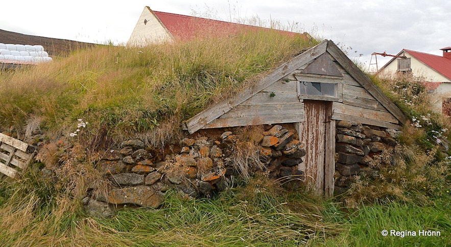 The turf outhouse at Steinkirkja farm in Fnjóskadalur valley