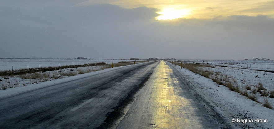Icy roads in South-Iceland