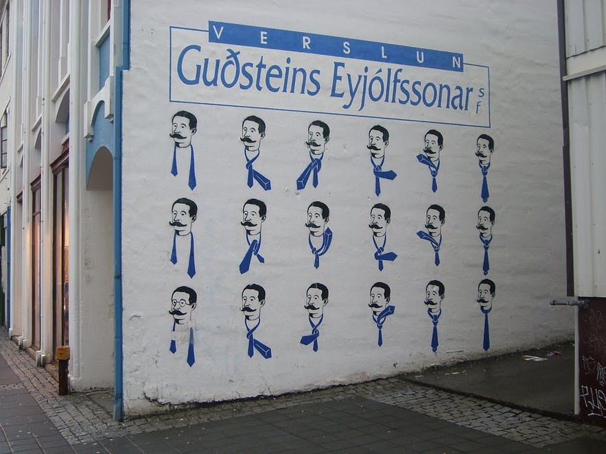 A popular mural on Laugavegur, Reykavik's main shopping street.