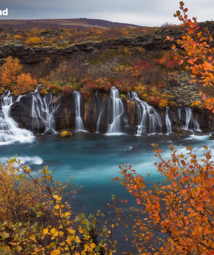 冰島西部赫倫瀑布Hraunfossar