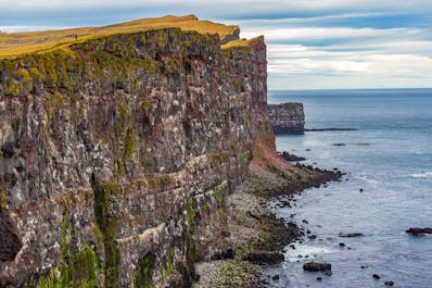 The cliffs at Látrabjarg are home to many seabirds including the beautiful Atlantic puffin.