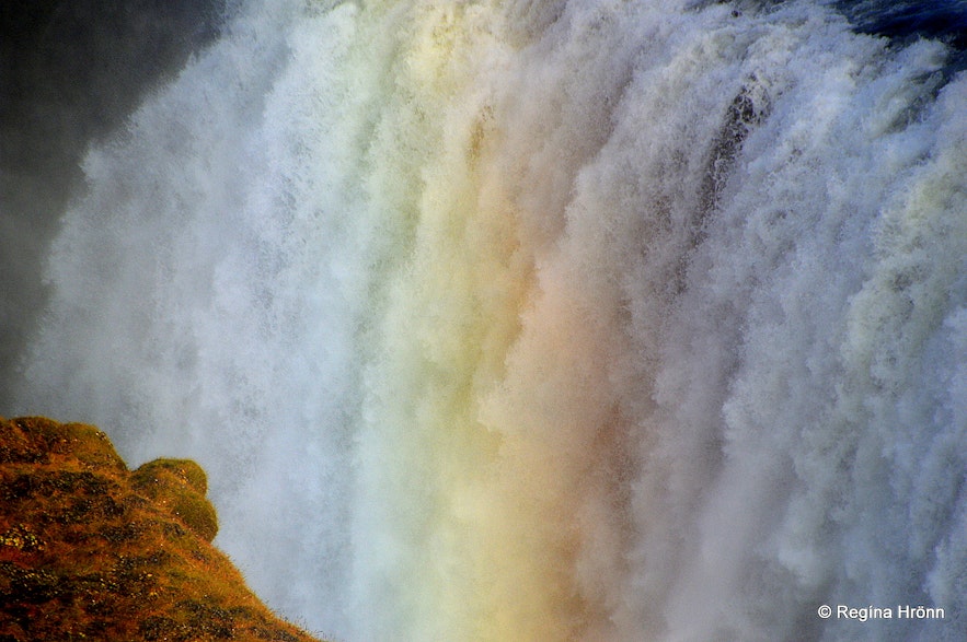 A rainbow in Gullfoss waterfall