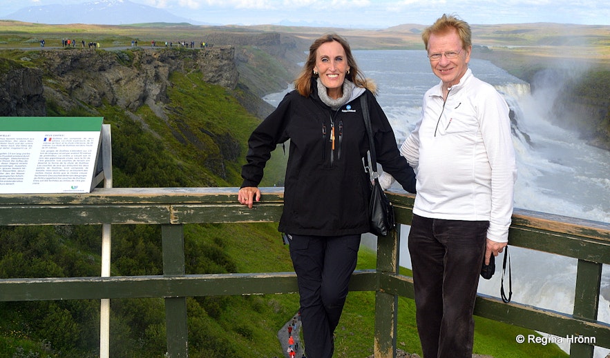 With my father-in-law on the upper level of Gullfoss from where there is a great view of the waterfall