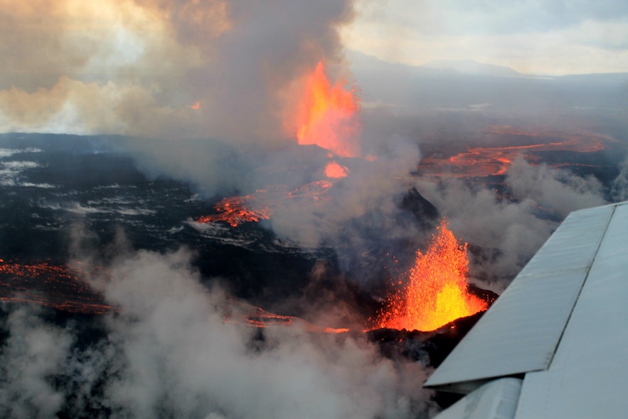 2014年冰岛巴达本加火山爆发时的情景