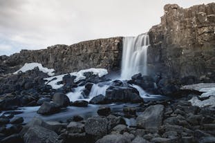 Oxararfoss is a stunning waterfall in Thingvellir.