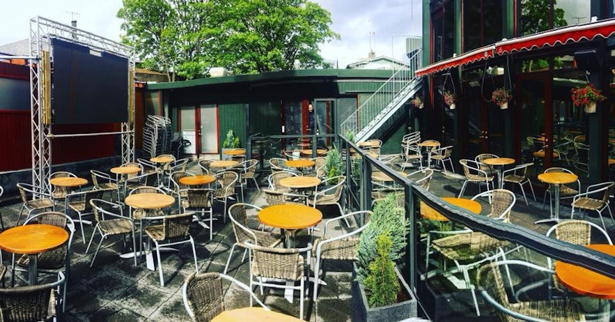 There is great outdoor seating for summer days in Iceland at the Bastard Brew and Bar.
