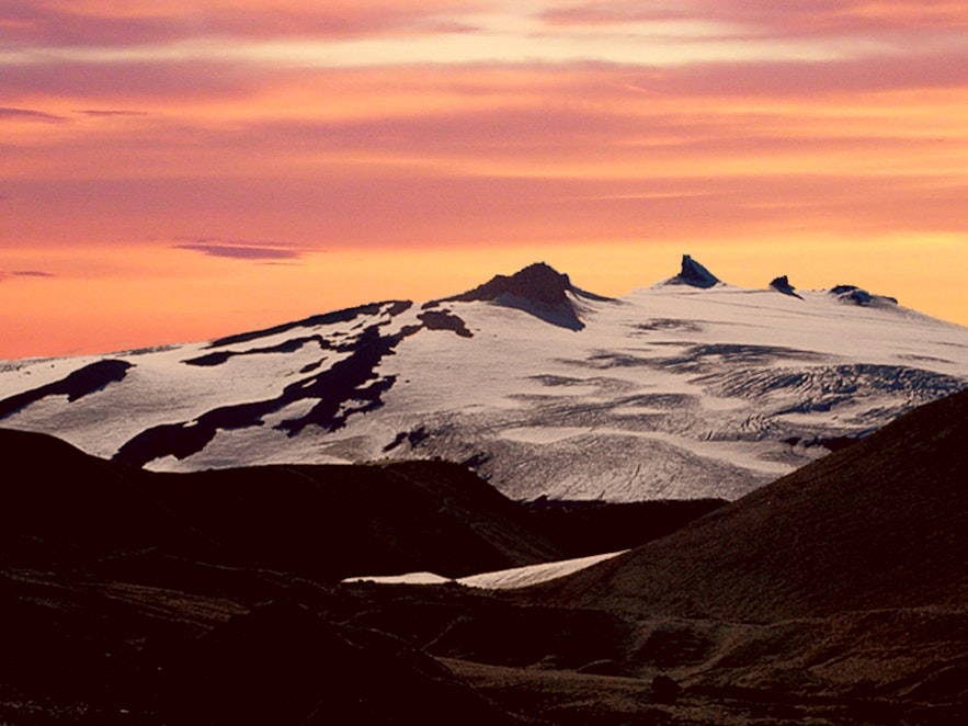 Der Snaefellsjökull-Gletscher auf der Halbinsel Snæfellsnes